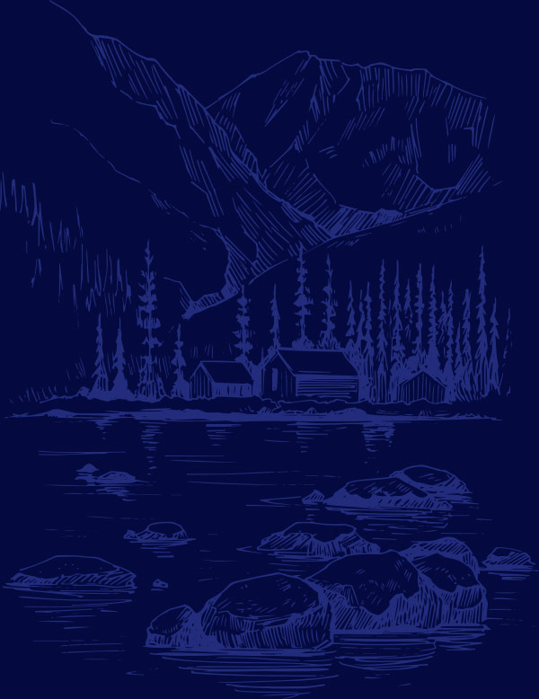 Rechte Berge im Footer